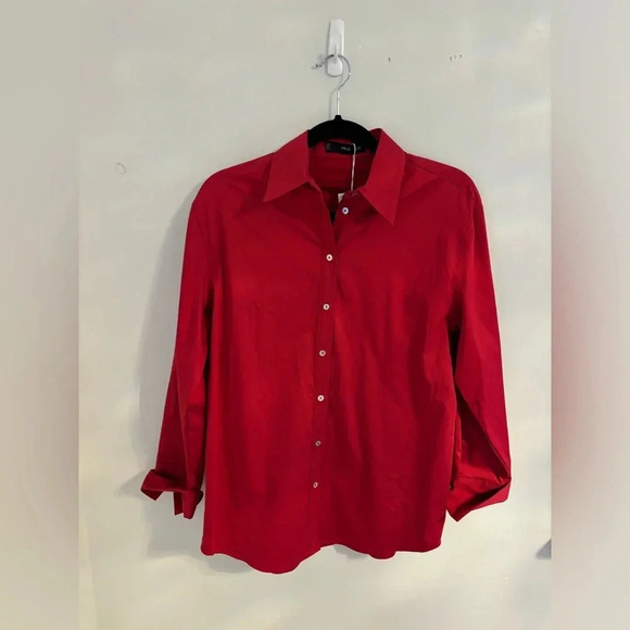 Mango Red Cotton Oversized Dress Shirt NWT - Picture 7 of 11